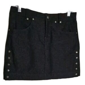 Athleta Take a Hike y2k Mini Skirt Women's‎ 2 Charcol Gray Mid Rise Side Snaps
